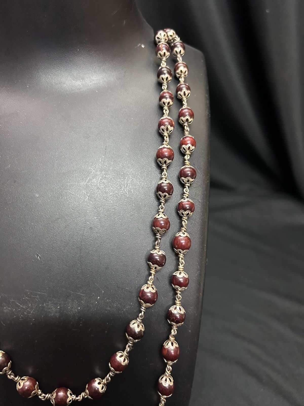 Silver made chain of Red sandalwood