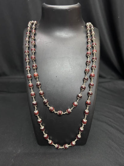 Silver made chain of Red sandalwood