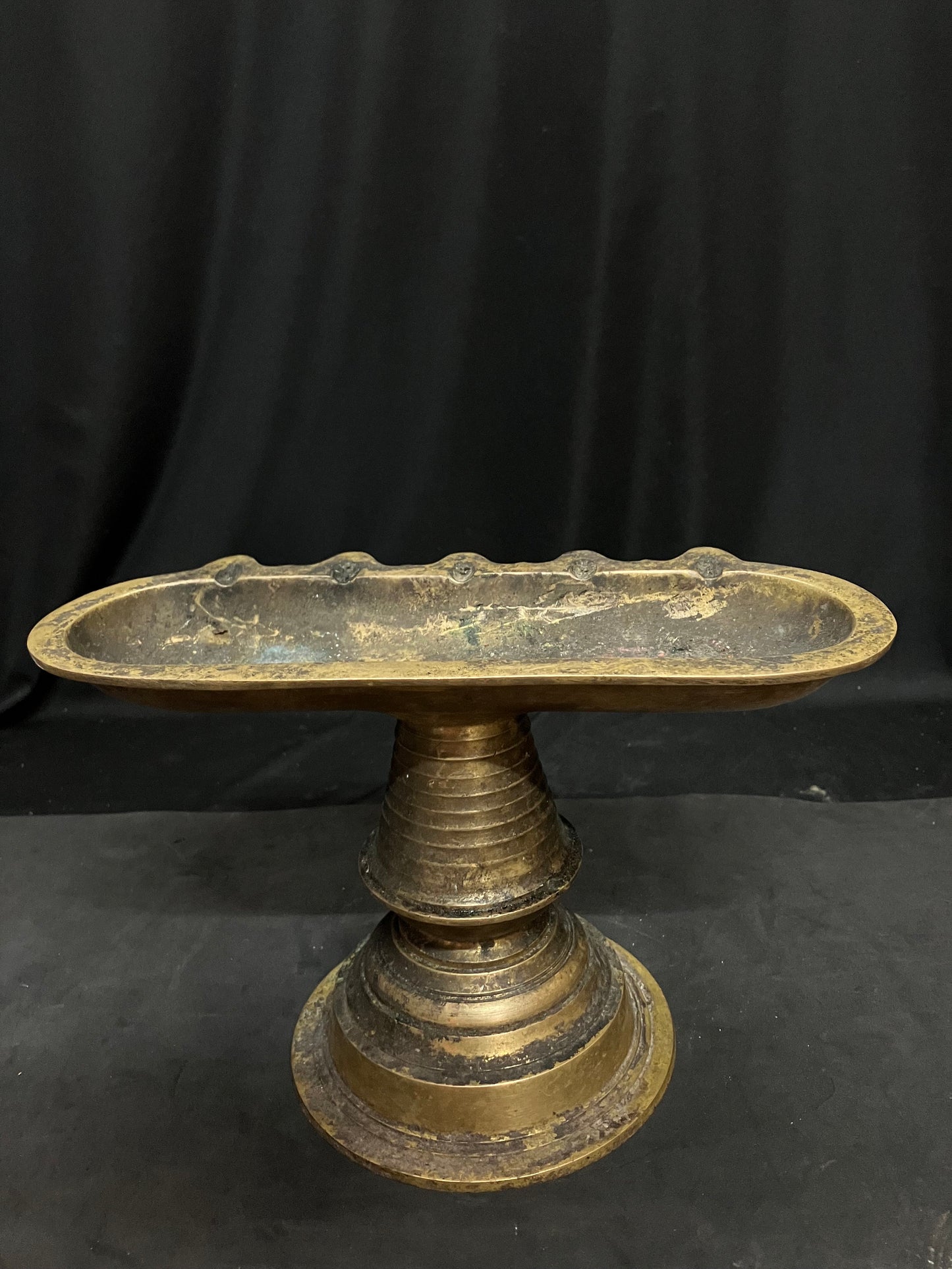 vintage bronze cast boat lamp from malbar kerala