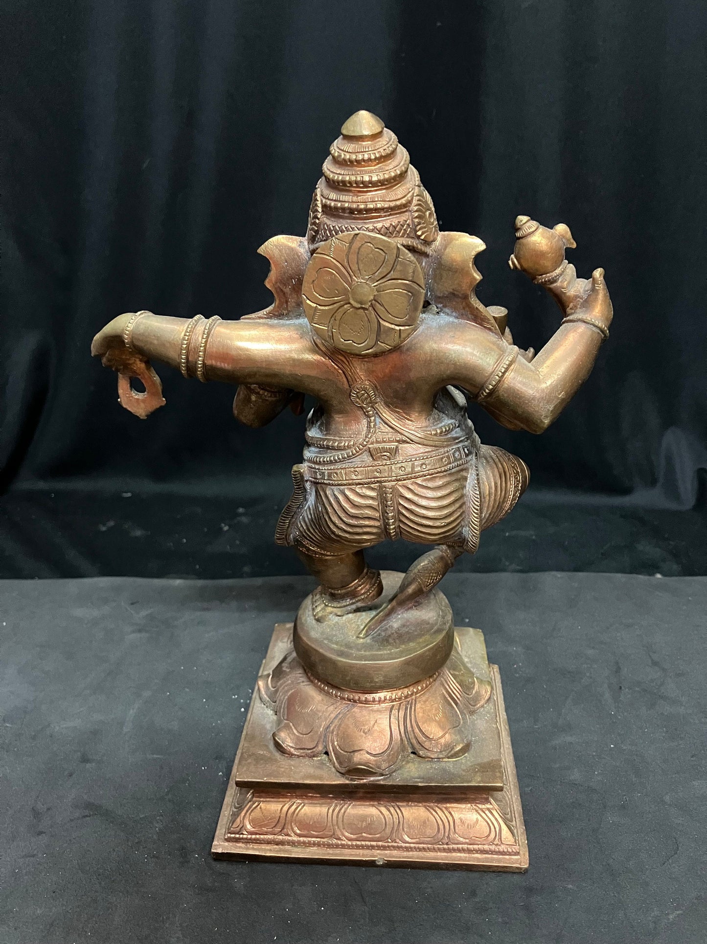 vintage bronze cast narthana ganesha figurine