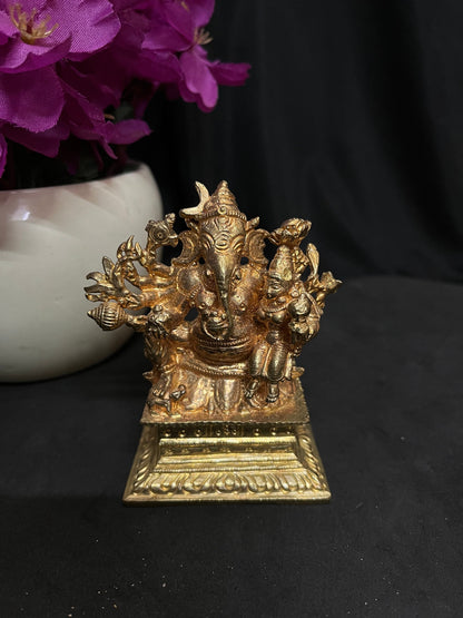 Prasiddh copper idols presents Panchaloha idol of shakti ganesha vallabha ganesha