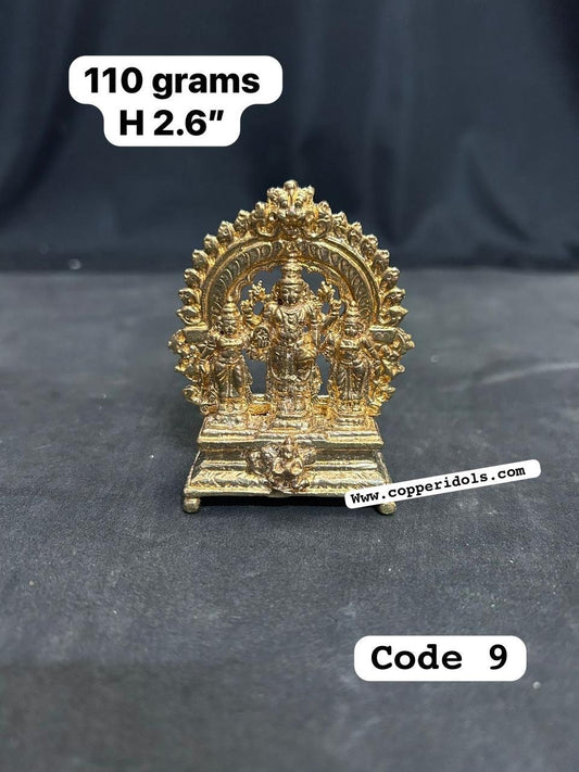 Panchaloha cast miniature srivasa set Sridevi Bhudevi