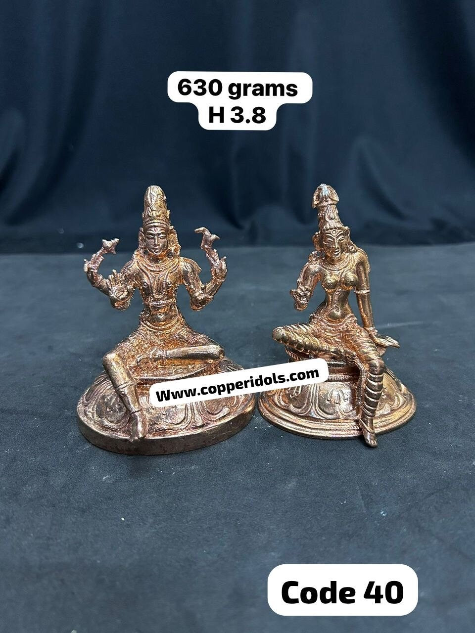 Copper idols of Shiva Parvati