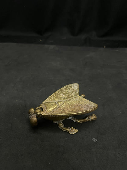 vintage brass cast housefly insect