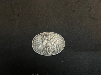 Vintage Silver casted Radha Krishna coin