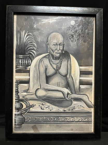 Vintage drawing / sketch of Swami Samarth on paper