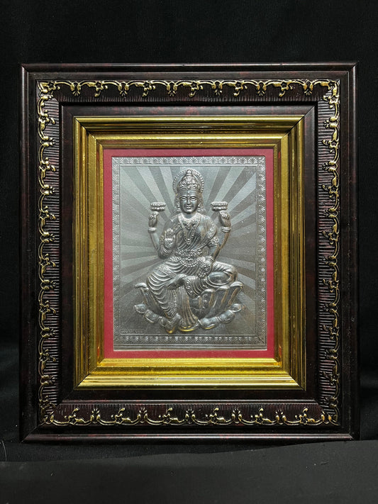 Silver embossed Lakshmi imprint in a frame