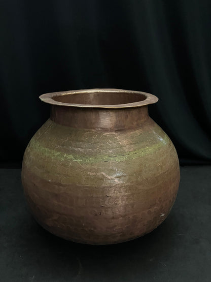 vintage copper made rice cooking pot