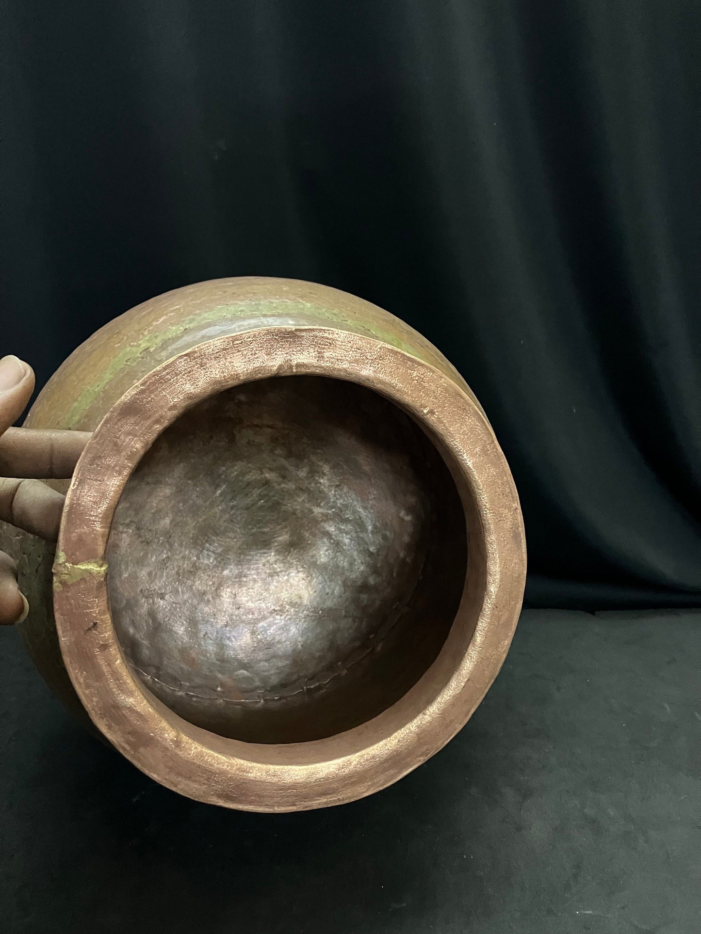 vintage copper made rice cooking pot