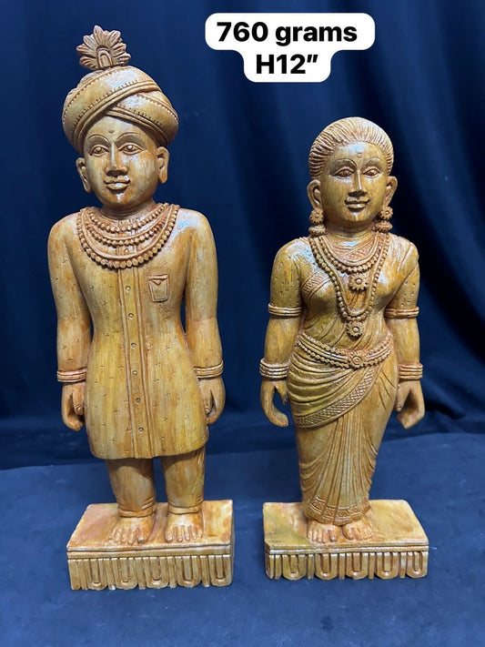 White Teak made Raja Rani Dolls hand crafted