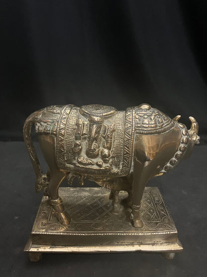 vintage brass cast kamadenu ,Holy Cow & calf