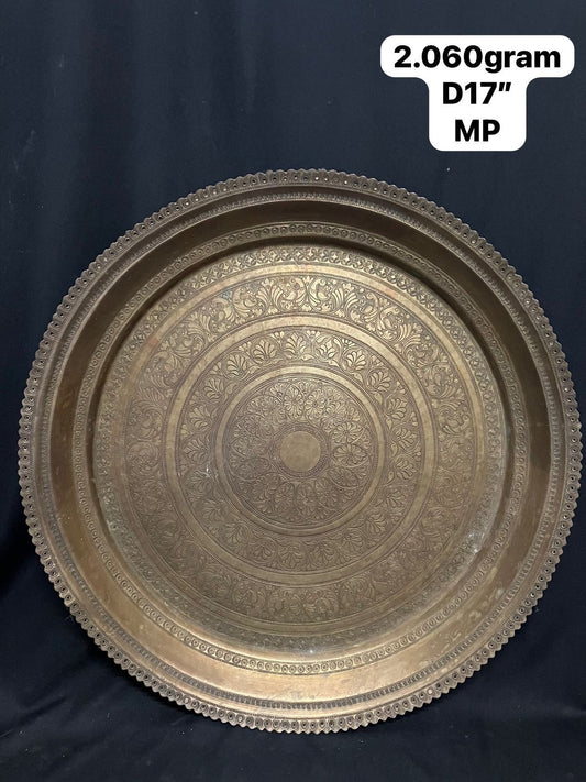 Vintage bronze made heavy gauge decorative pooja plate