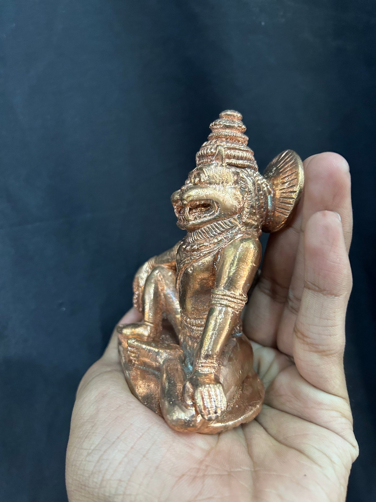 copper casted idol of Ramtek Kevala Narasimha, an ancient iconography of the narasimha god, yoga narasimha