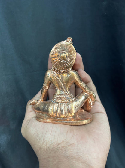 copper casted idol of Ramtek Kevala Narasimha, an ancient iconography of the narasimha god, yoga narasimha