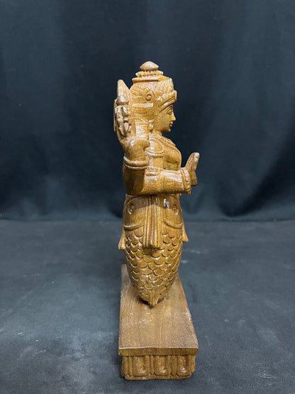 White teak wooden made Matsya moorthy