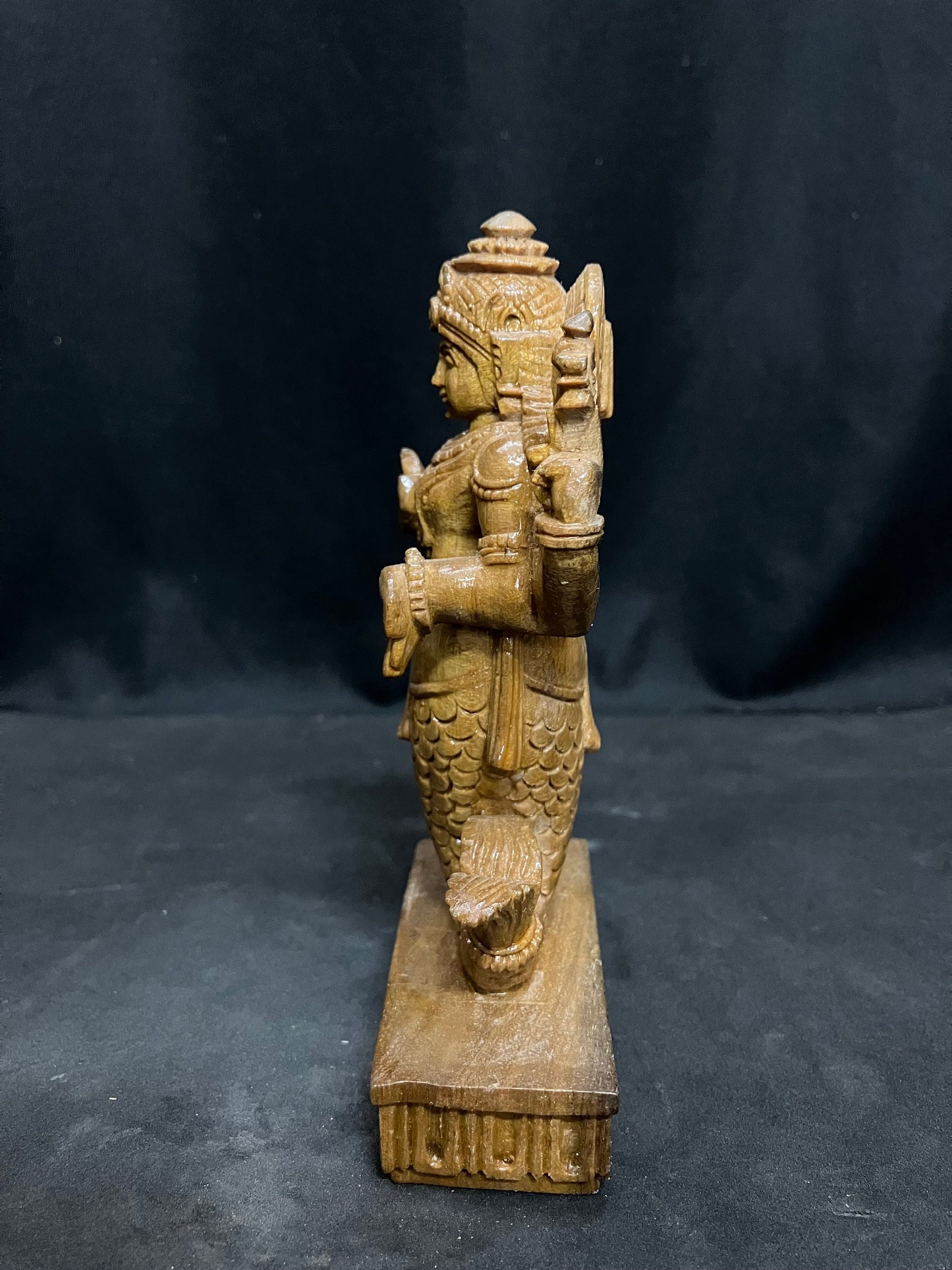 White teak wooden made Matsya moorthy