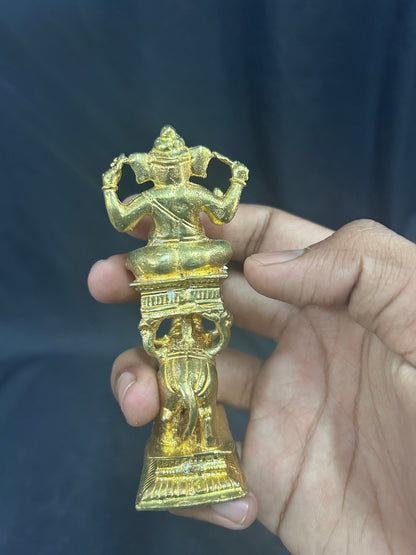 panchaloha idol of ganesga on mooshika maharastra style