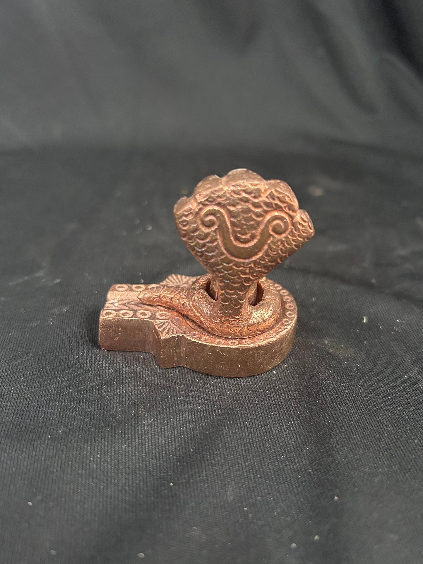 copper casted idol of bhima shankara jyothirlinga shiva linga with nagabharna