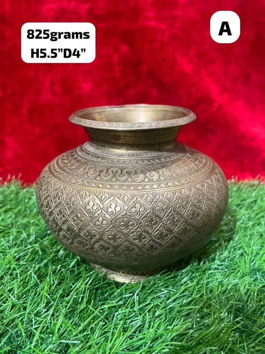 vintage bronze cast decorative kalsha holy water pot