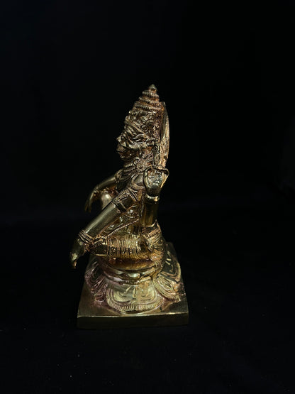 Copper casted idol of Lord Yoga Narasimha Idol