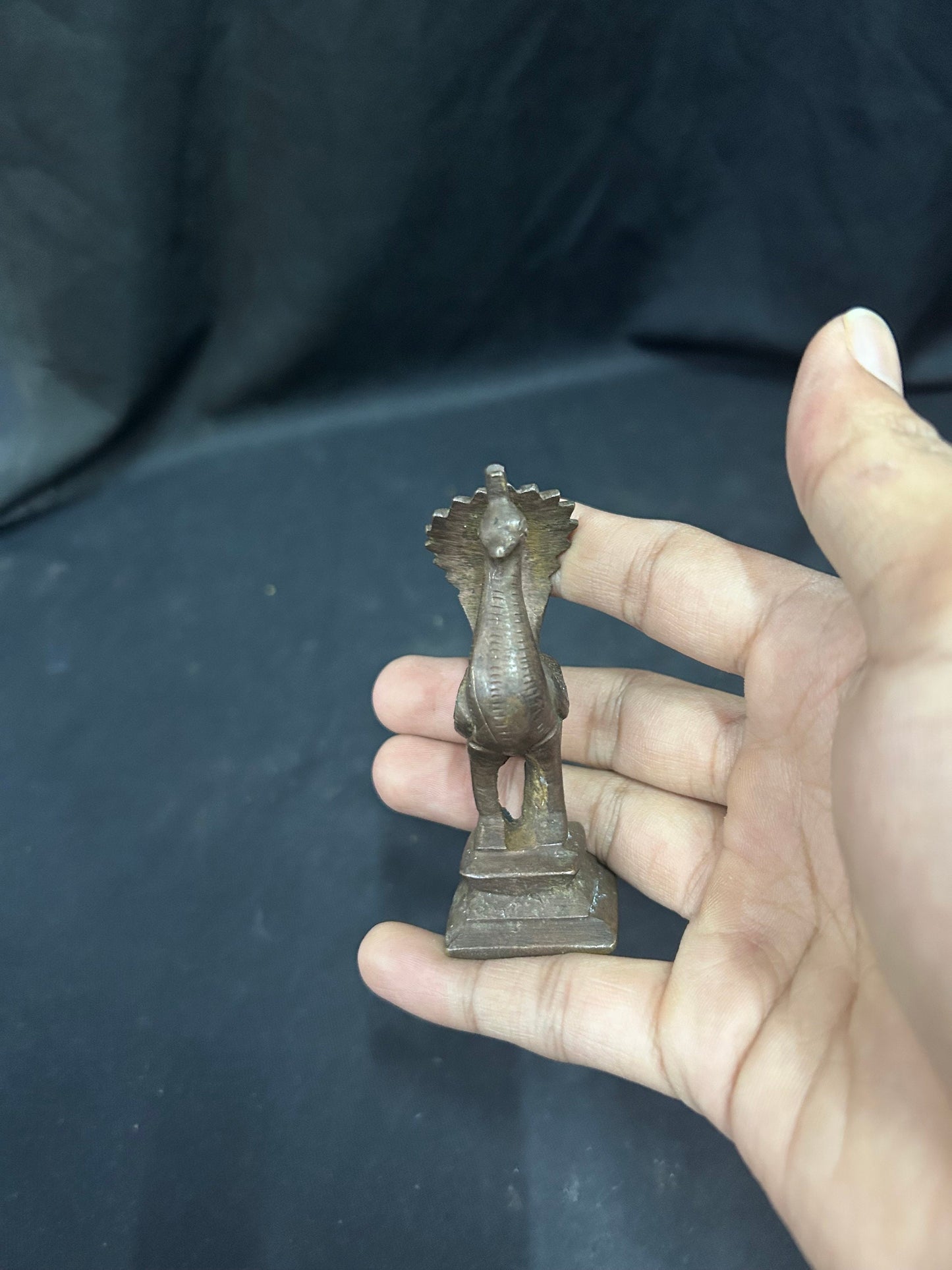 vintage bronze cast peacock