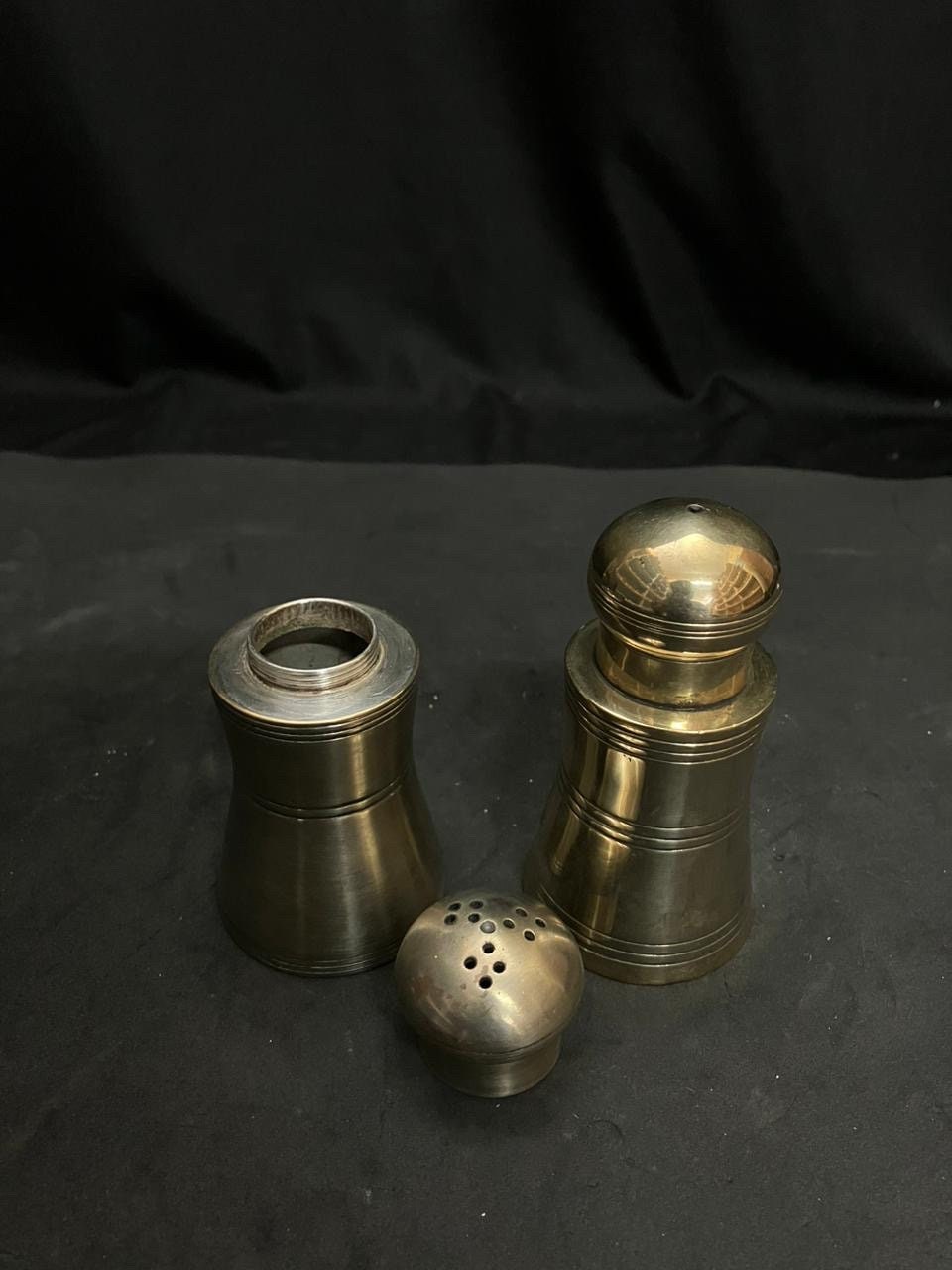 vintage brass cast salt pepper tapper