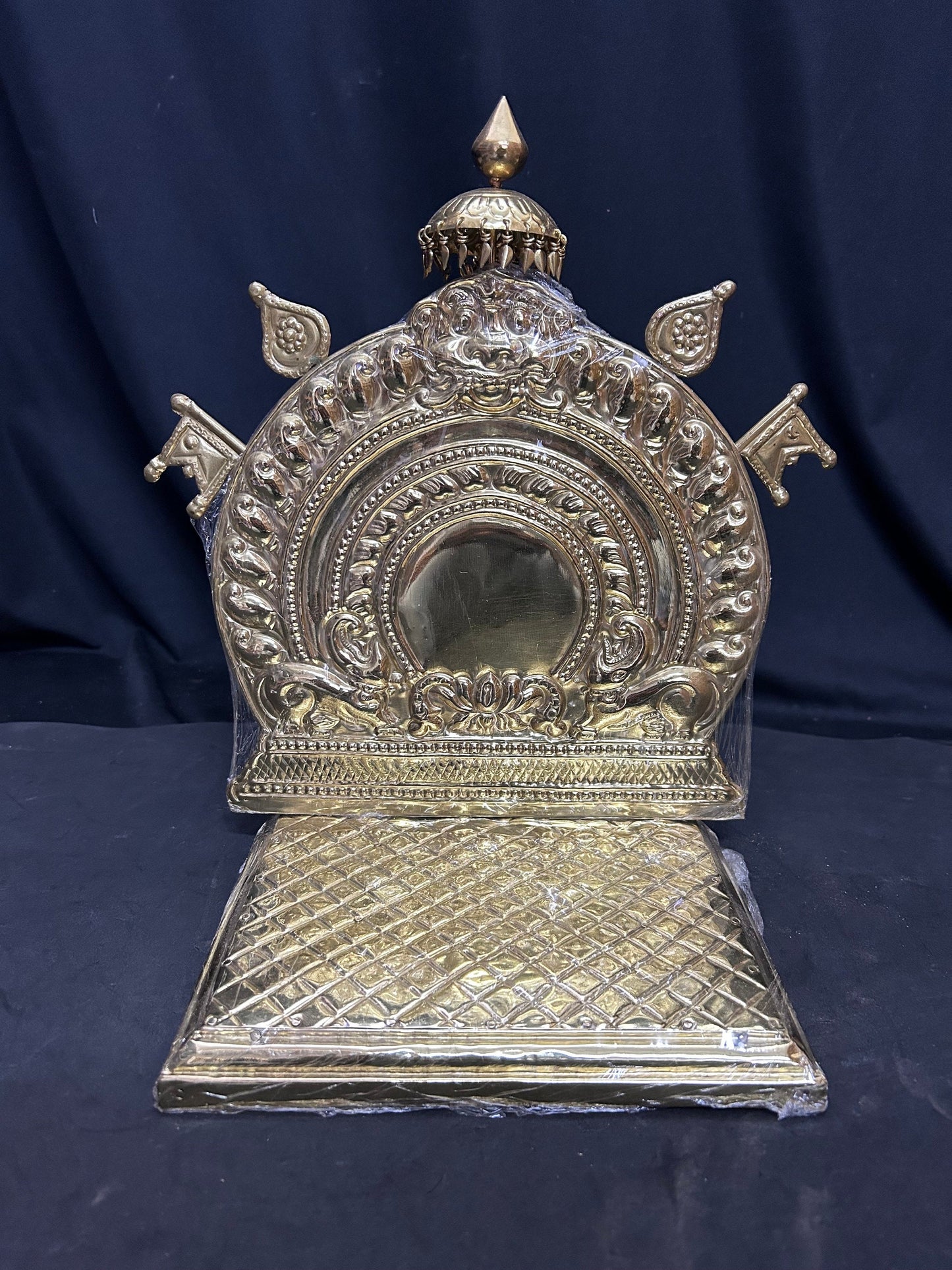 Prasiddh copper idol present brass sheet embossed udupi style peeta prabhavali