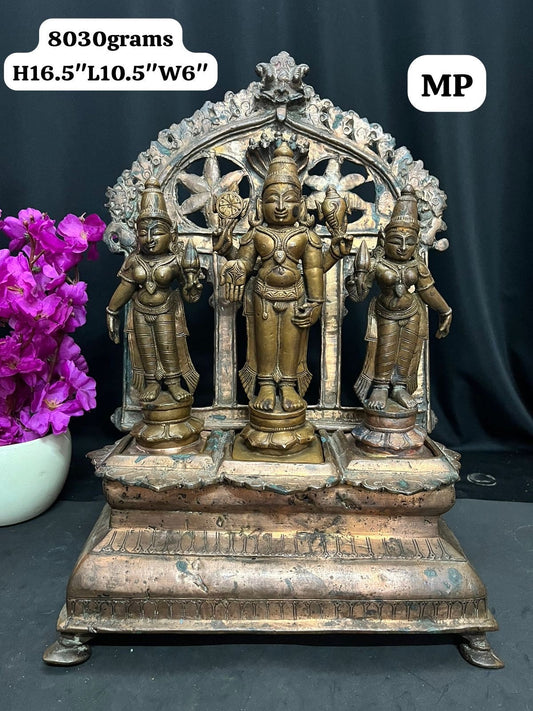 Vintage copper made srinivasa set