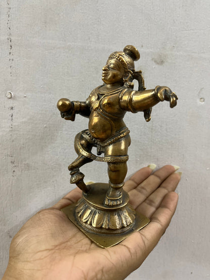 Vintage bronze cast butter ball krishna navaneeta krishna