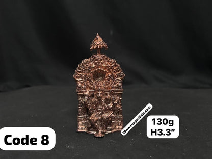 Copper idol of Sri lakshmi Narasimha on a peetam