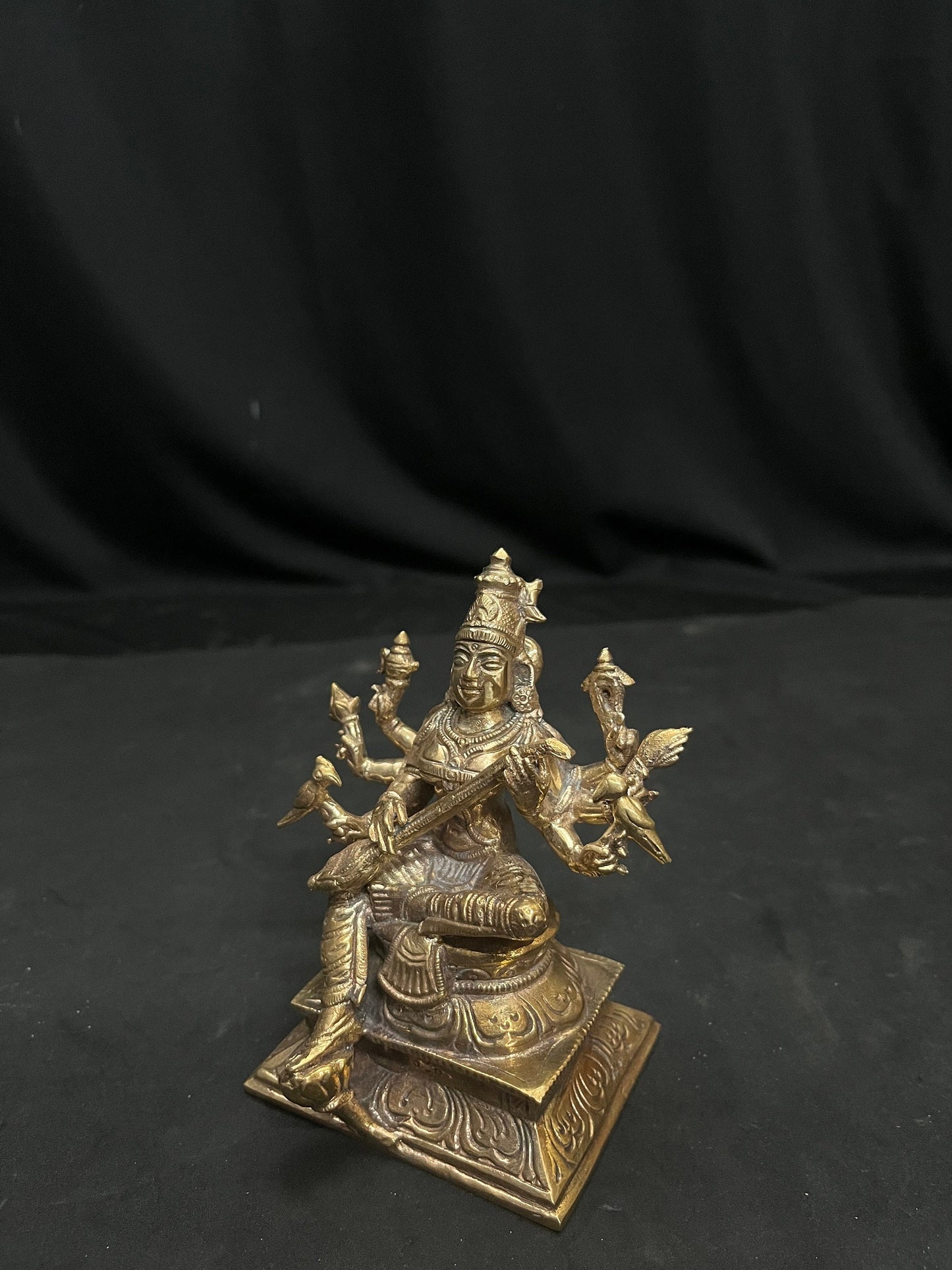 Bronze cast idol of Sri Rajashyamala, Raja Matangi ,Maha saraswati