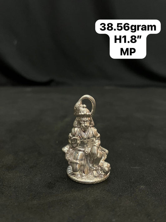 Silver made Abhaya hasta hanuman idol