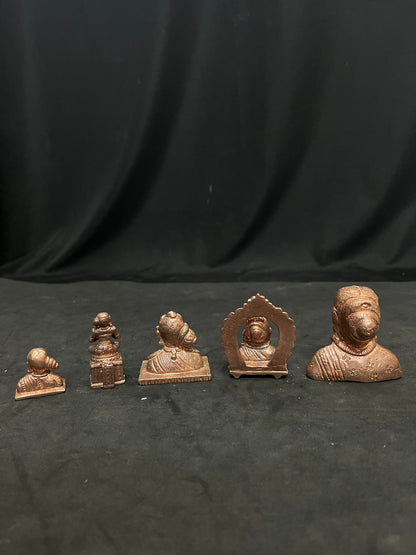 Copper and panchaloha Gowri idols lot