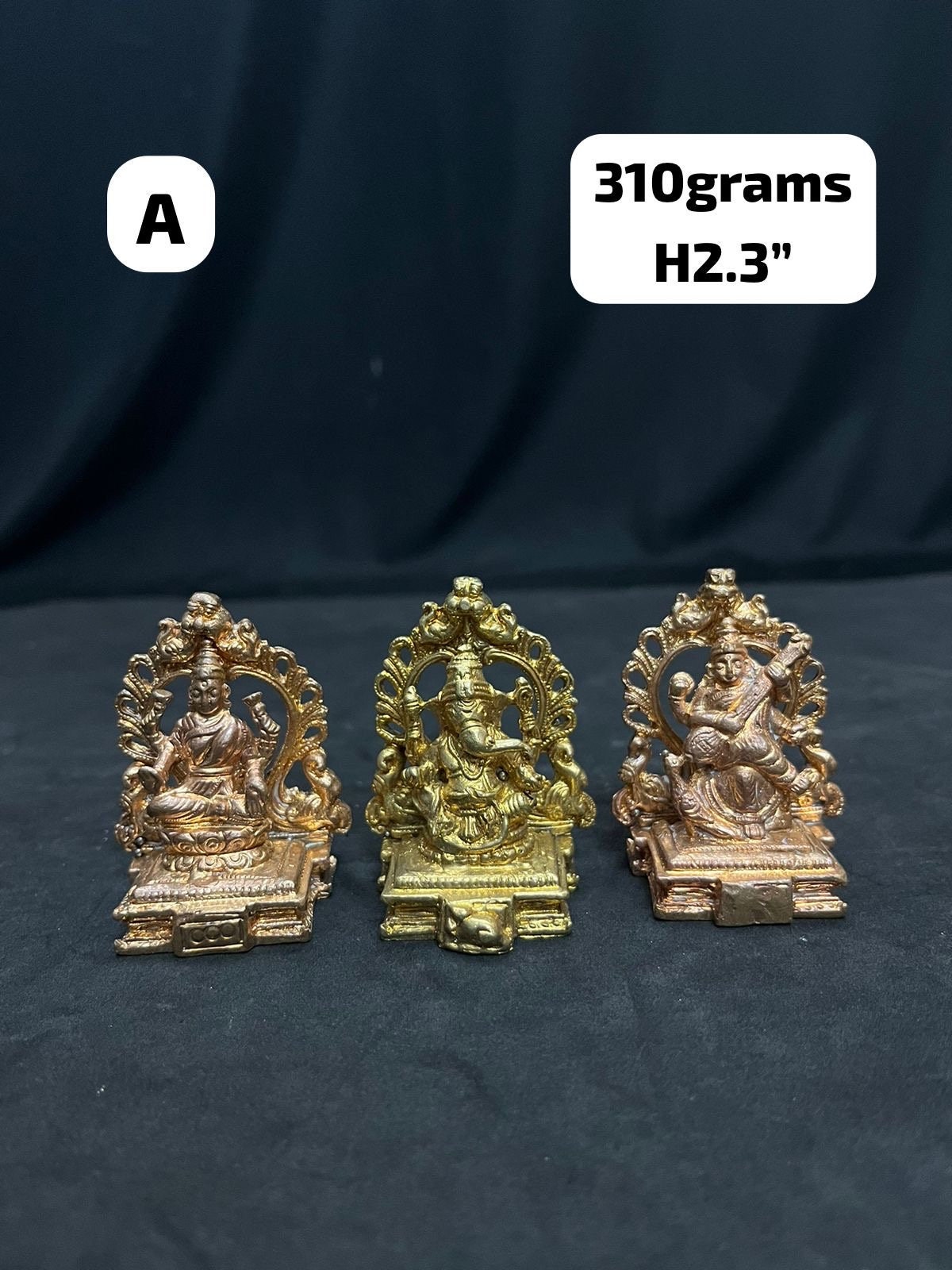 Copper & Panchaloham handcrafted Lakshmi Ganesha Saraswati idols