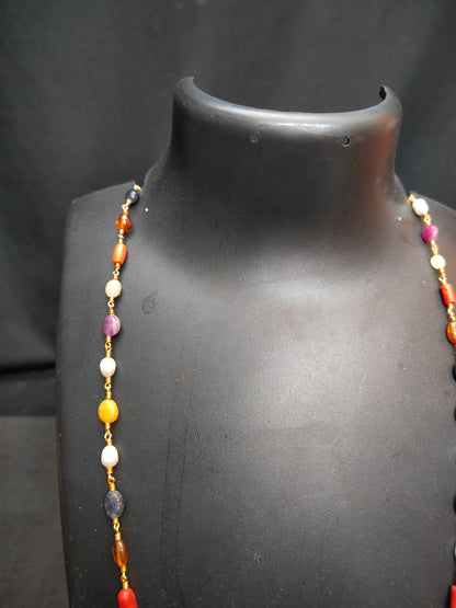 Silver made Navaratna chain