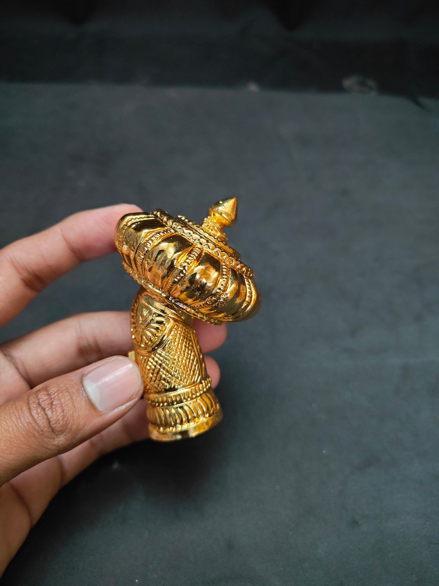 Copper made gold polished kiritam crown for idols