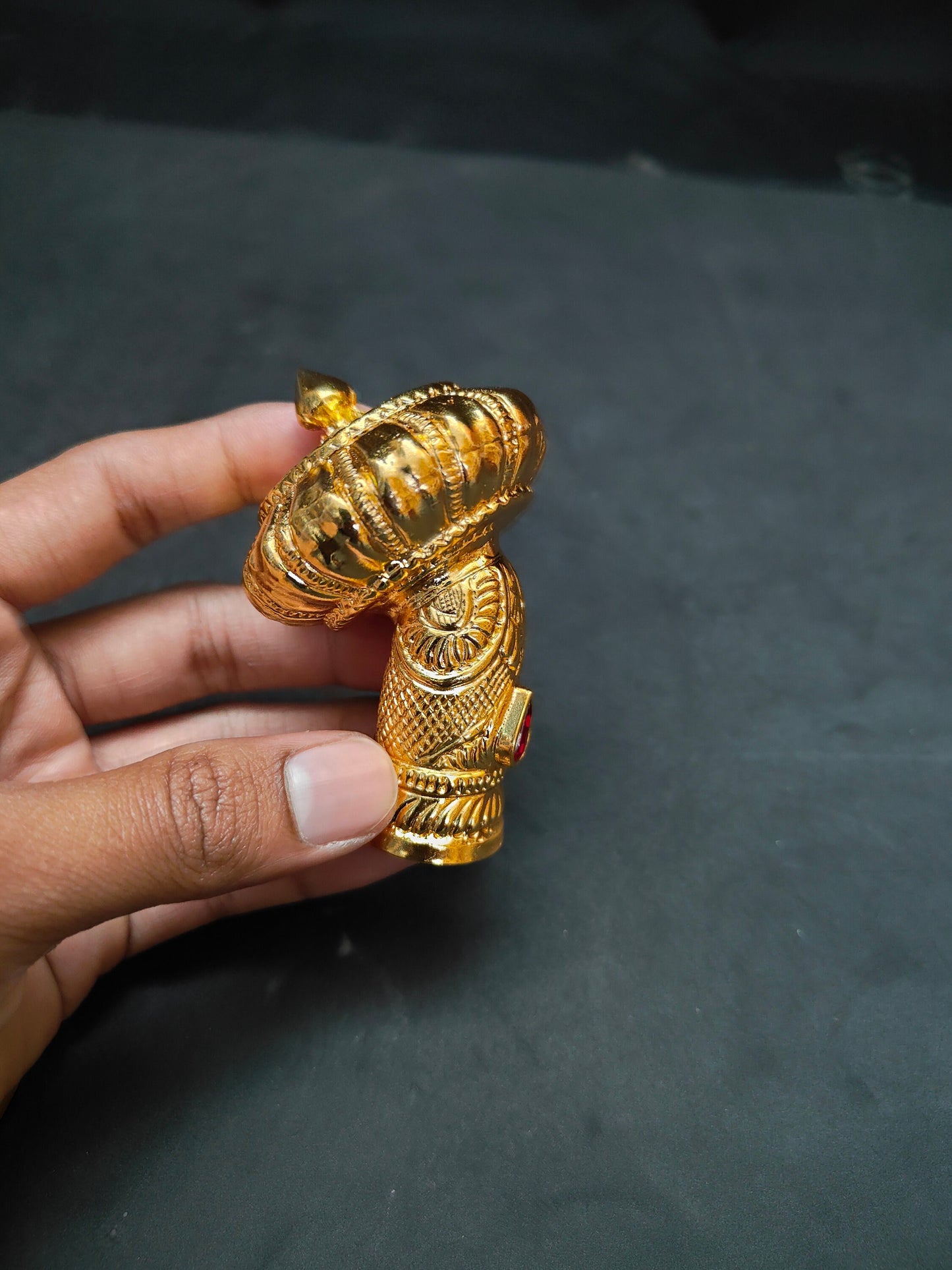 Copper made gold polished kiritam crown for idols