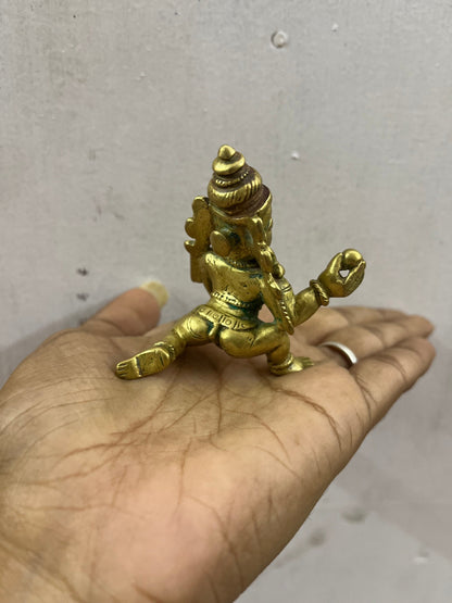 Vintage bonze cast crawling krishna from deccan