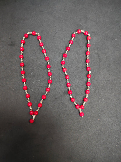 Silver made coral chain ( set of 2 )