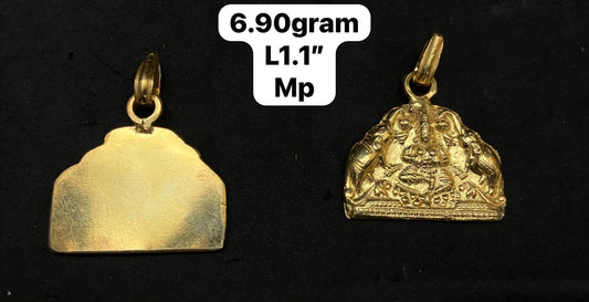 Silver made gold polished gajalakshmi pendant