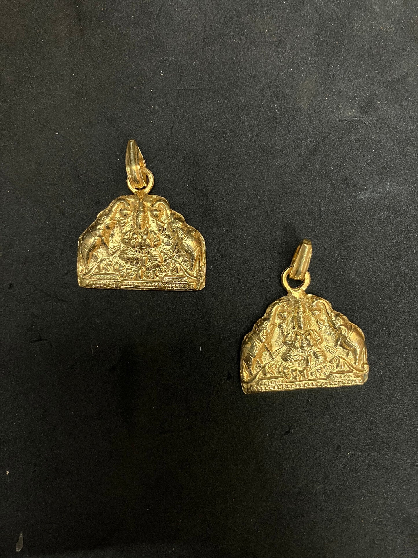 Silver made gold polished gajalakshmi pendant