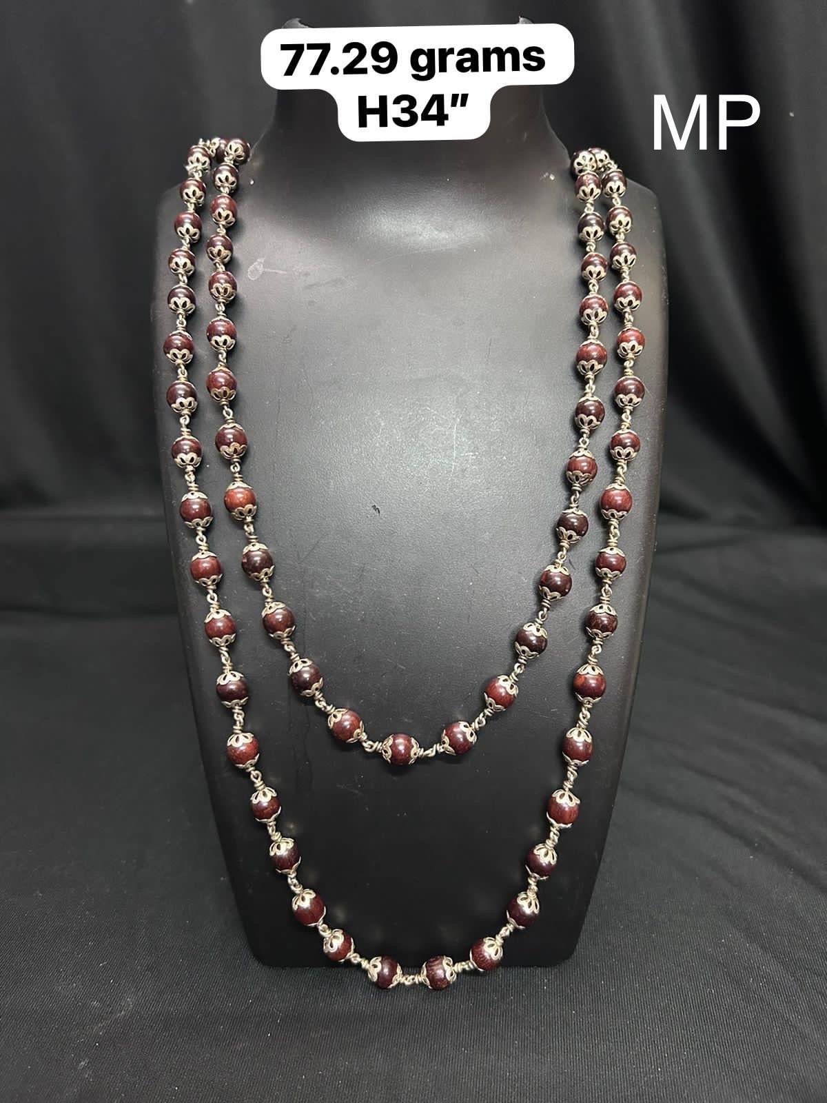 Silver made chain of Red sandalwood