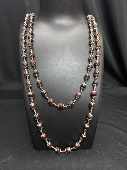 Silver made chain of Red sandalwood