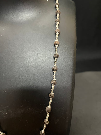 Silver made Rudrakshi mala 54 beads panchamuki rudrakshi