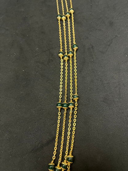 Silver made gold polished 4 layer traditional chain for alnkaram