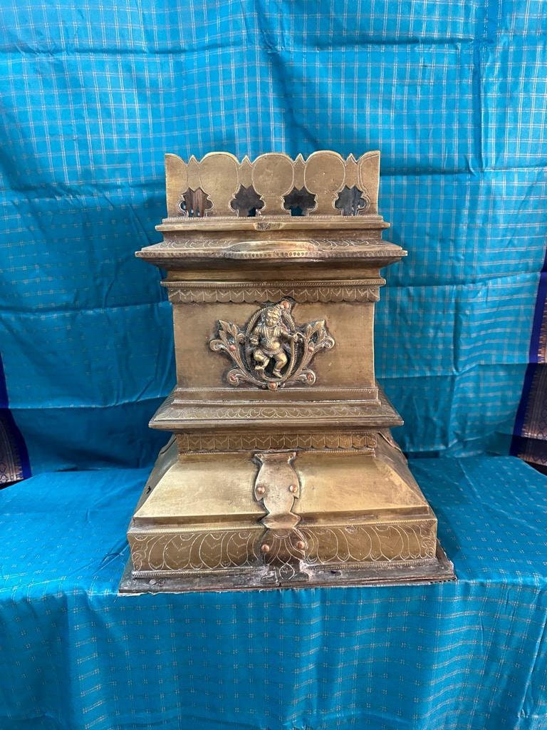 Vintage Solid bronze cast Brundavana Tulsi pot