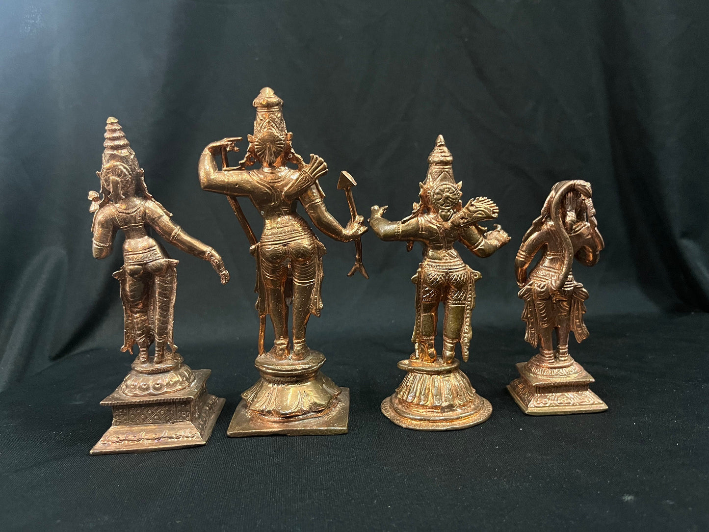 Copper casted idols of Rama Sita Lakshmana Idols