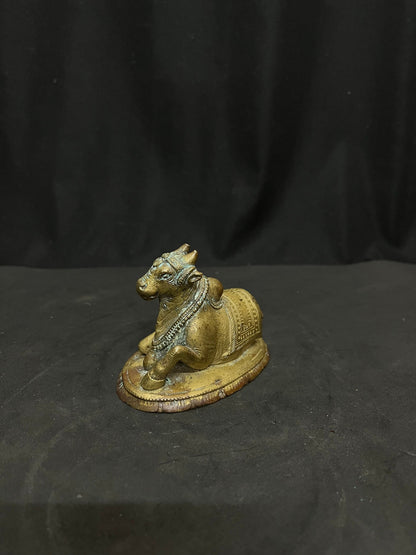 Vintage bronze cast Nandi idol