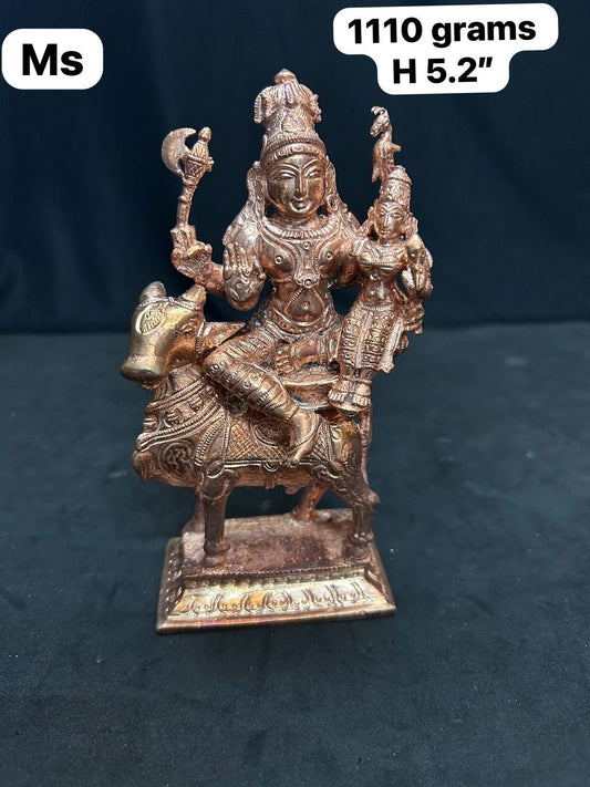 Copper casted Vrushabharoodha shiva parvati , pradosha moorthy