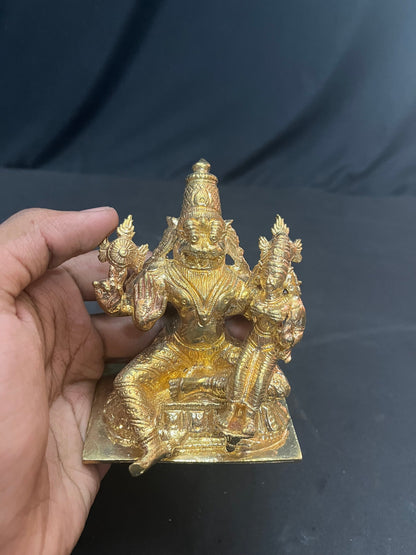 Copper casted idol of Lakshmi narasimha swamy